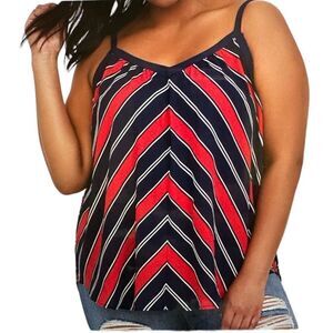 TORRID Women’s Sophie Chevron Georgette Swing Cami Red/Blue Size 2/2X/18-20